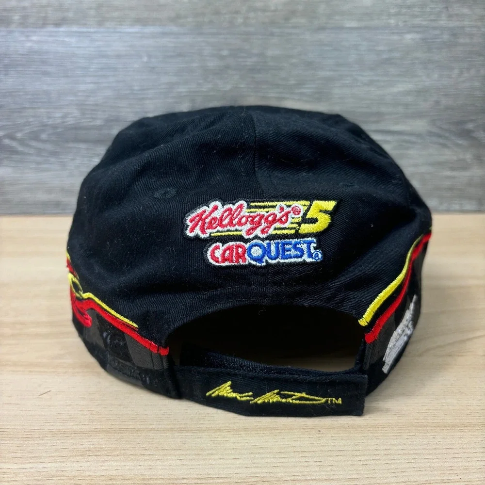 Vintage Nascar‎ Hat Cap Strap Back Black Mark Martin Kellogs Racing